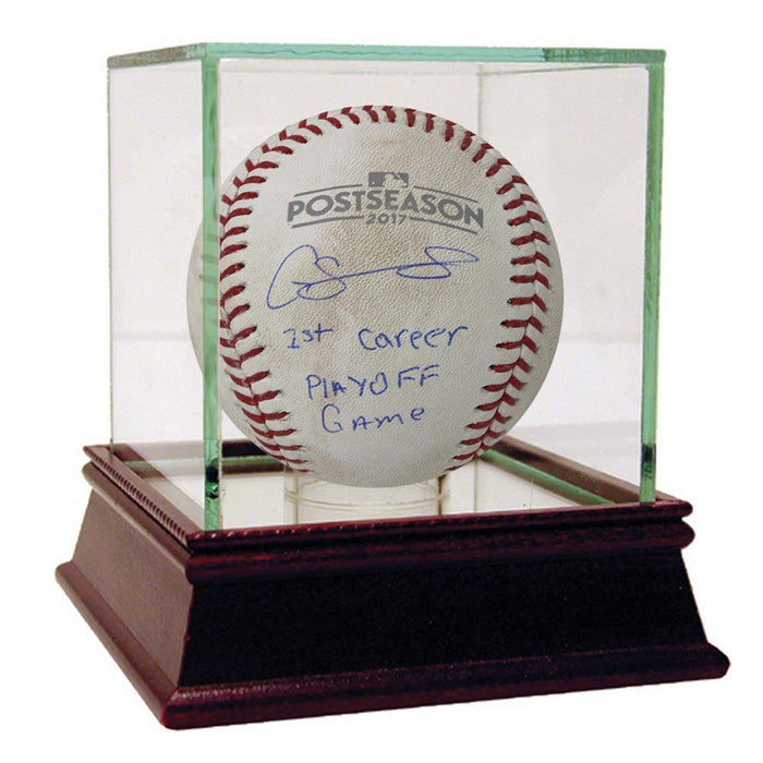 Gary Sanchez Signed Twins at Yankees 10-3-2017 Wild Card Game Used Baseball w/ "1st Career Playoff Game" Insc (MLB Auth)