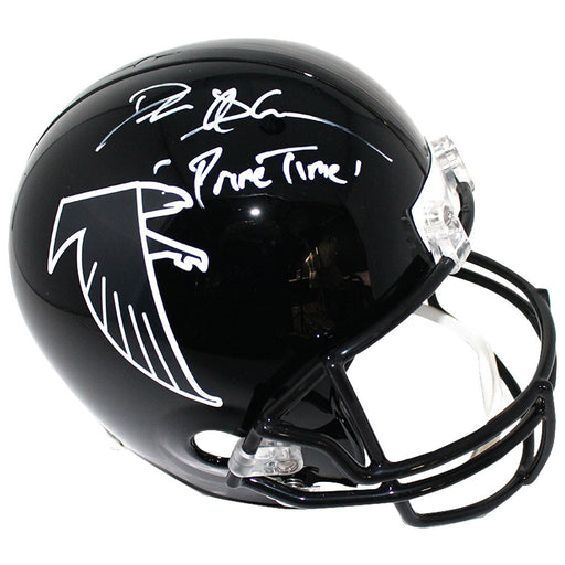 Deion Sanders Signed Atlanta Falcons Throwback Black Full Size Replica Helmet w/ "Primetime" Insc