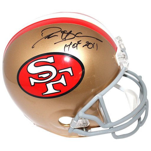 Deion Sanders Signed San Francisco 49ers Full Size Replica Helmet w/ "HOF 2011" Insc