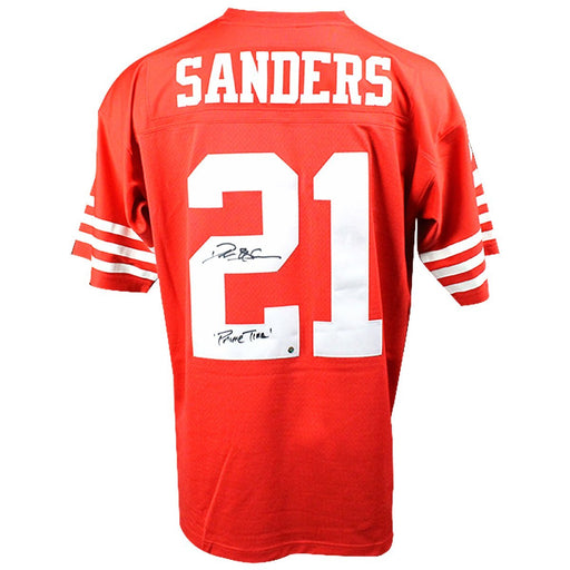 Deion Sanders Signed San Francisco 49ers Mitchell & Ness Retired Player Vintage Replica Jersey w/ "Primetime" Insc.