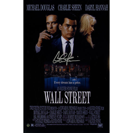 Charlie Sheen Signed Wall Street 11x17 Poster