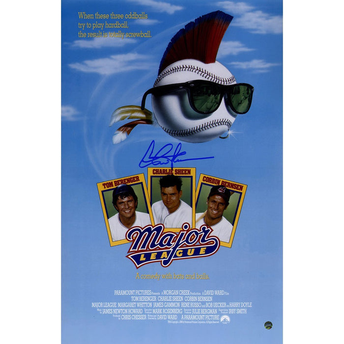 Charlie Sheen Signed Major League 11x17 Poster