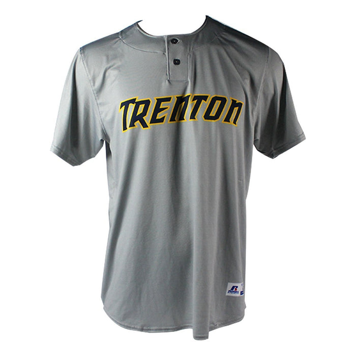 Justus Sheffield Signed #4 Game Used 2018 Trenton Thunder Road Grey Jersey (Trenton Thunder LOA)