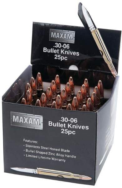 25pc Gold Tone Bullet Knife Set-Countertop Display