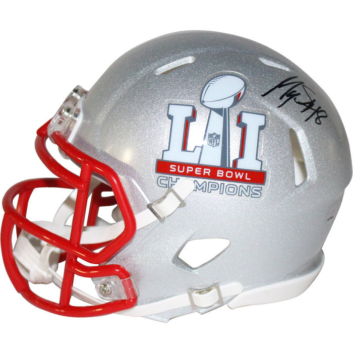 Matt Slater Signed New England Patriots Super Bowl 51 Champions Mini helmet