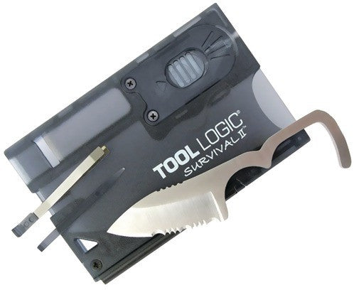 Tool Logic - Survival Card Knife with Fire Starter & Light