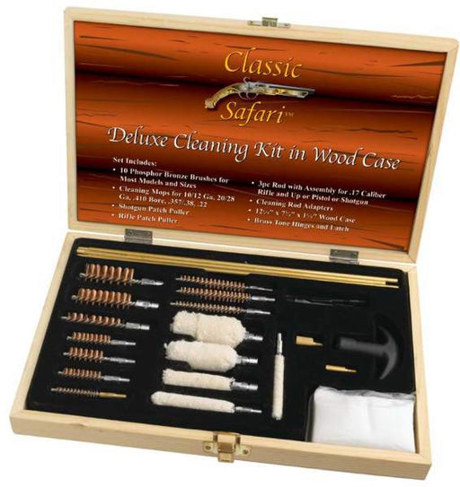 Classic Safari Deluxe Cleaning Kit in Wood Case