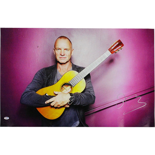 Sting Signed 20x24 Canvas Pink Background PSA/DNA Holo Only