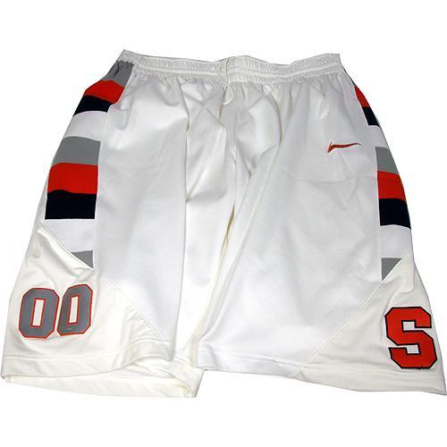 Rick Jackson #00 2008-09 Syracuse Game Used White Shorts (46) (Length +2)