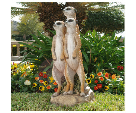 Garden Accents: The Meerkat Gang Statue