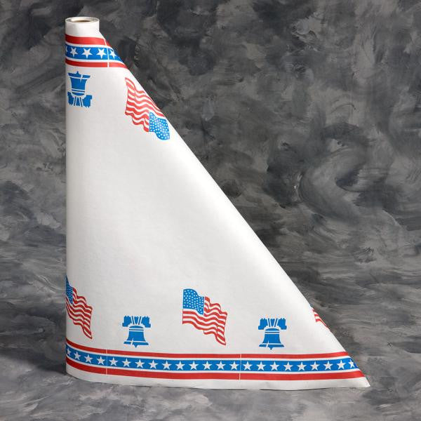 100 foot Patriotic Paper Table Cover