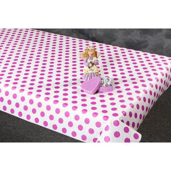 100 foot Purple Polka Dot Paper Table Cover