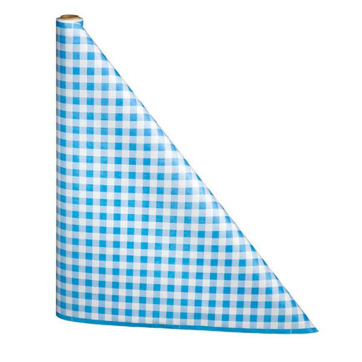 300 foot Blue Gingham Paper Table Cover