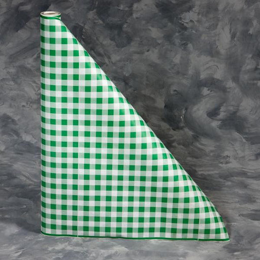 100 foot Green Gingham Paper Table Cover