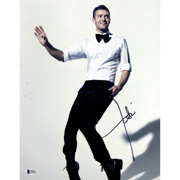 Justin Timberlake Signed Vertical Singing Photo Beckett