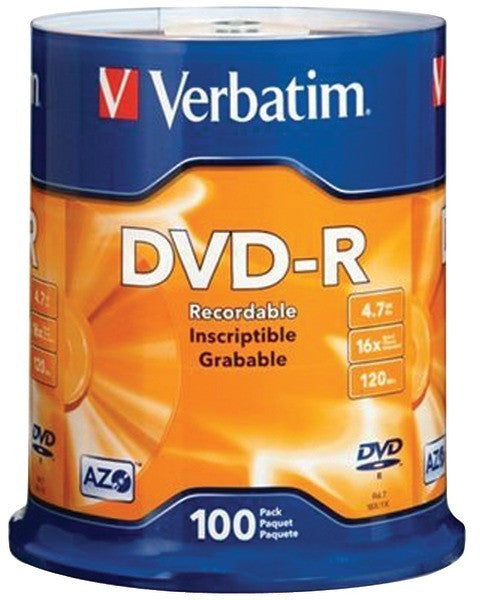 Verbatim - 4.7GB DVD-Rs (100-ct Spindle)