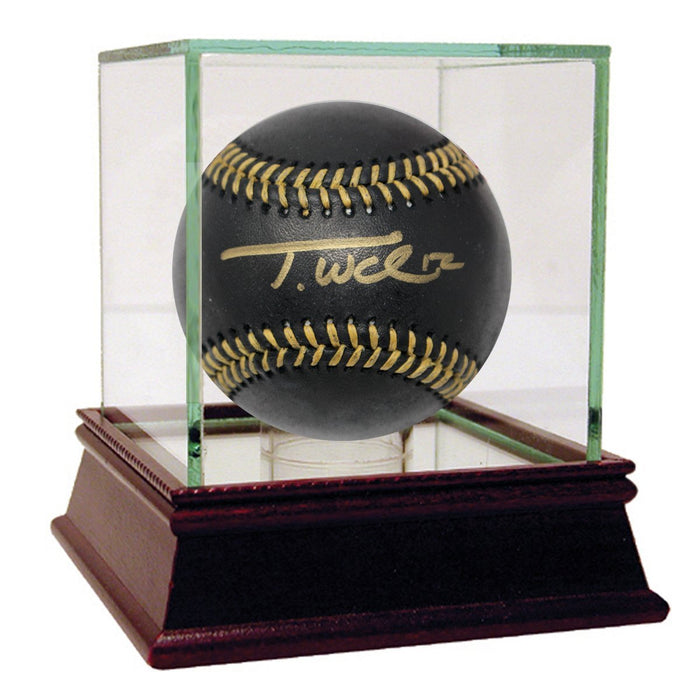 Tyler Wade Signed Black Leather Baseball