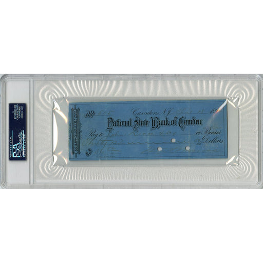 John Montgomery Ward Signed Check PSA/DNA Slabbed Graded 8 