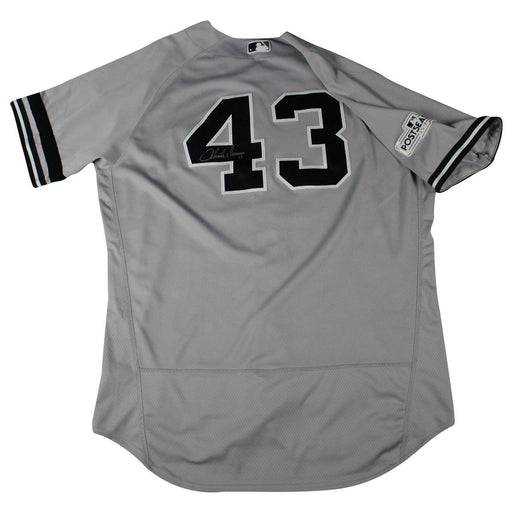 Adam Warren Signed New York Yankees 2017 ALCS Game Used #43 Grey Jersey 10/13-10/21/17(JD374520)(48)