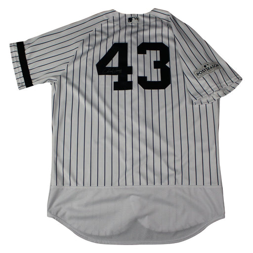 Adam Warren Signed New York Yankees 2017 ALCS Game Used #43 Pinstripe Jersey (10/18/17)(JB769927)(48)