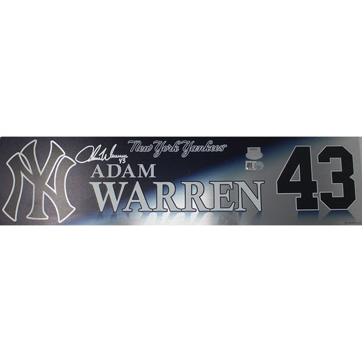 Adam Warren Signed New York Yankees 2017 Wild Card Game Used #43 Locker Room Nameplate (10/3/2017)(JB713776)