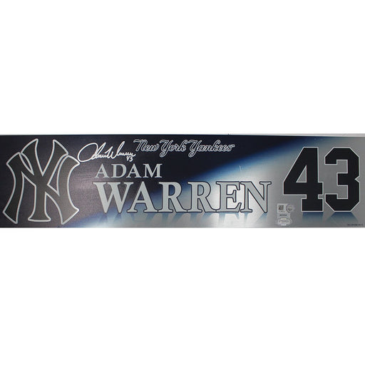 Adam Warren Signed New York Yankees 2017 ALDS Game Used #43 Locker Room Nameplate (10/8/2017)(JC009712)