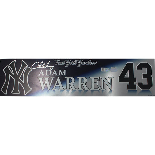 Adam Warren Signed New York Yankees 2017 Game Used #43 Locker Room Nameplate (10/16/2017)(JB713870)