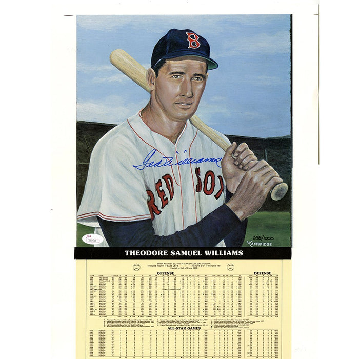 Ted Williams Signed Limited Edition/1000 Wambridge 12x19 Print (JSA)