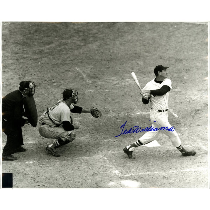 Ted Williams Signed Black and White Last at Bat 16x20 Photo (Green Diamond Auth)