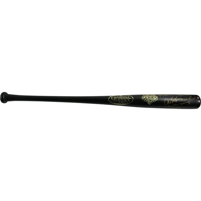 New York Yankees Multi -Signed 2009 World Series Logo Louisville Slugger Black Bat (Logo in Gold)(9 Signatures)