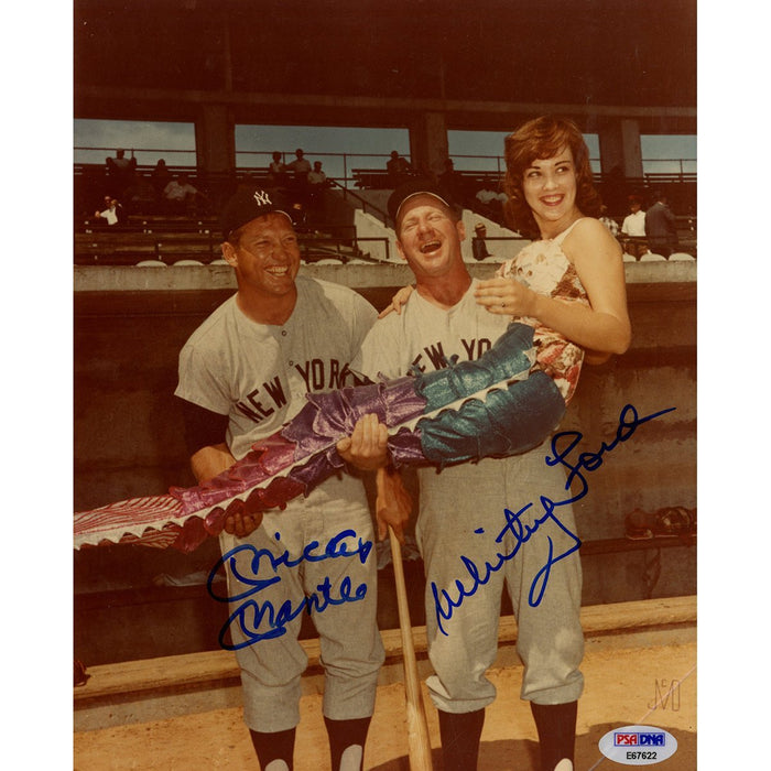 Whitey Ford and Mickey Mantle Dual Signed 8x10 Photo PSA/DNA