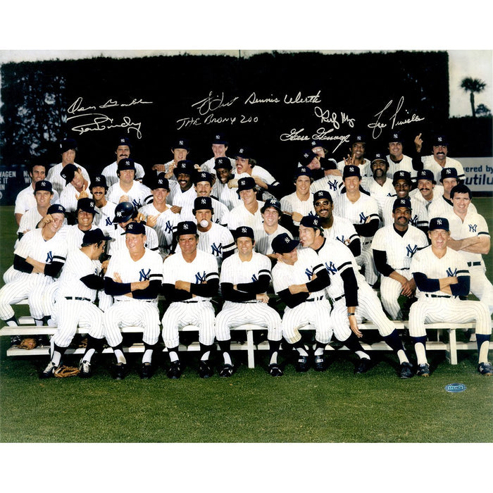 1978 Yankees Multi Signed Color "Middle Finger" 16x20 Photo ( 8 Signature) SSM Auth