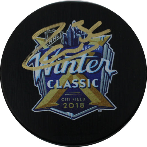 Mats Zuccarello Signed 2018 NHL Winter Classic Logo Puck