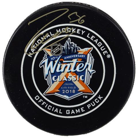 Mats Zuccarello Signed 2018 Winter Classic Logo Game Model Puck